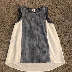 Doe & Rae Striped Sleeveless Blouse-Small.